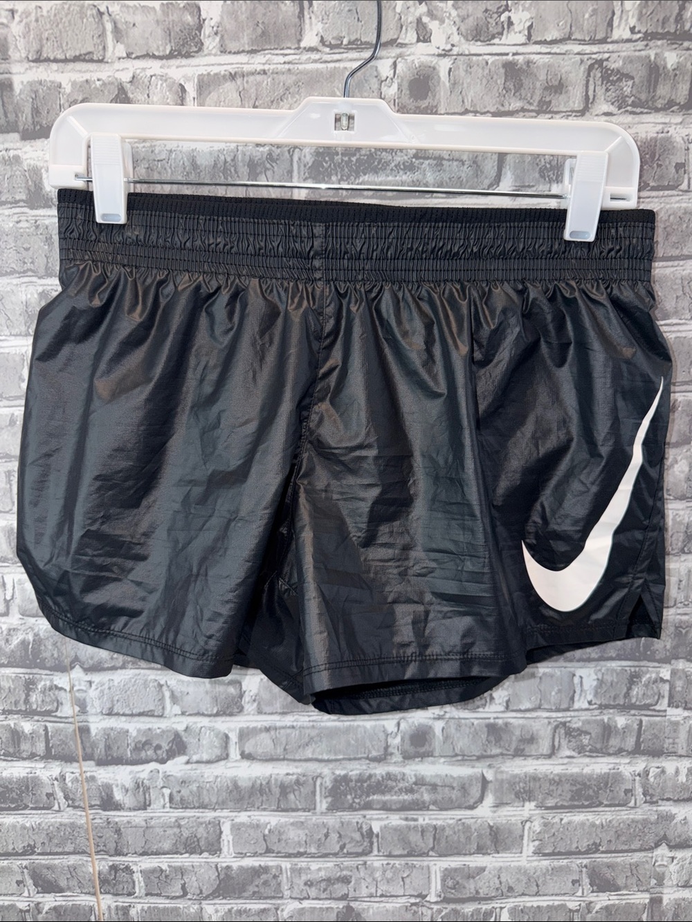 Nike Black Athletic‎ Shorts with White Swoosh